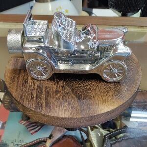 Silver Vintage Car Model Home Accent